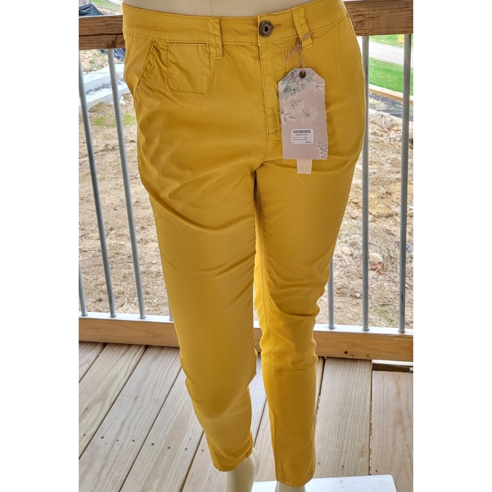 April Cornell Yellow Mustard Favorite Chino  Pants, 29, NWT